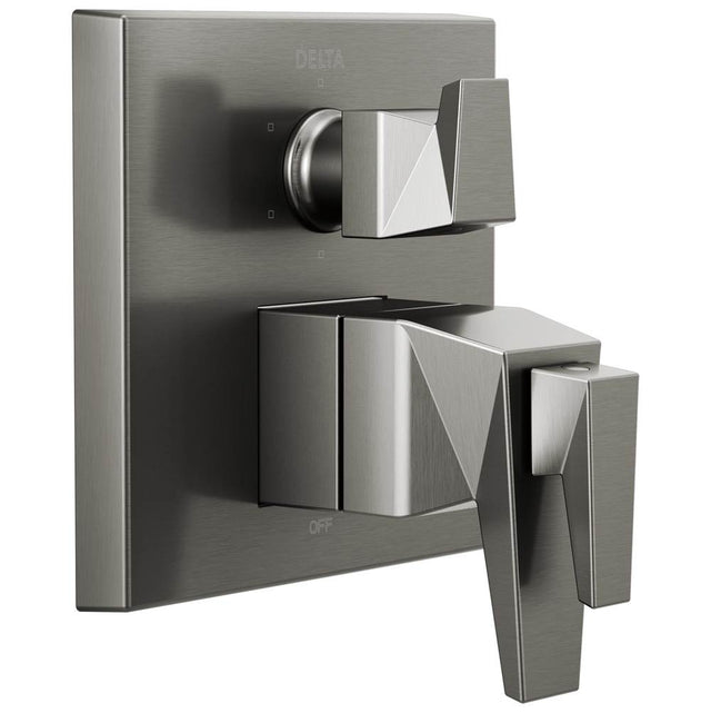 Delta Faucet - TrillianE Two-Handle Monitor 17T Series Valve Trim with 6-Setting Diverter - LumicoatÂ® Black Stainless