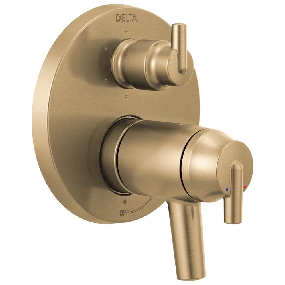 Delta Faucet - Trinsic Contemporary TempAssure 17T Series Valve Trim with 6-Setting Integrated Diverter - Champagne Bronze