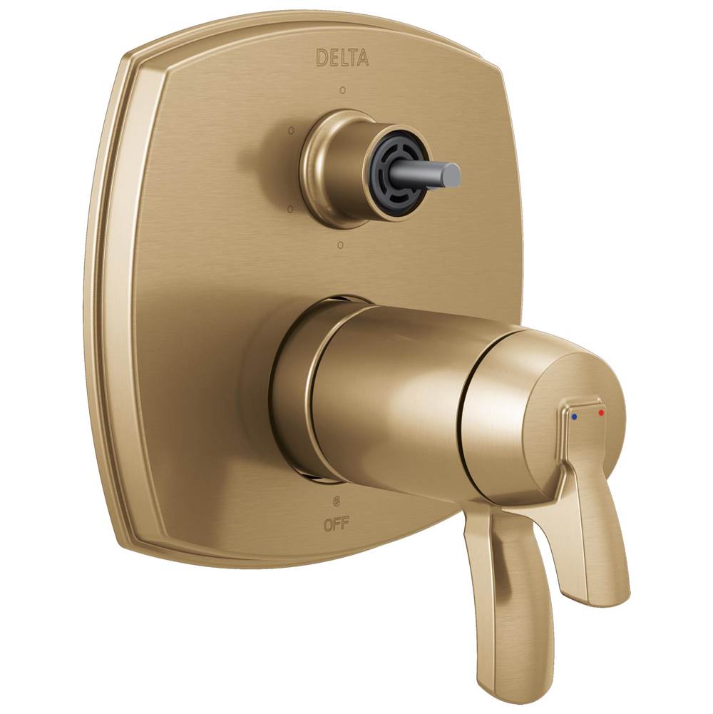 Delta Faucet - Stryke 17 Thermostatic Integrated Diverter Trim with Six Function Diverter Less Diverter Handle - Lumicoat Champagne Bronze