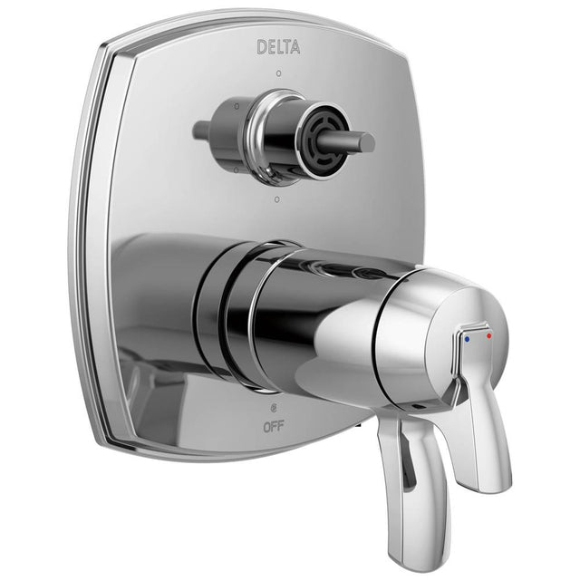 Delta Faucet - Stryke 17 Thermostatic Integrated Diverter Trim with Six Function Diverter Less Diverter Handle - Lumicoat Stainless