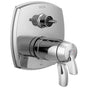 Delta Faucet - Stryke 17 Thermostatic Integrated Diverter Trim with Six Function Diverter Less Diverter Handle - Lumicoat Chrome