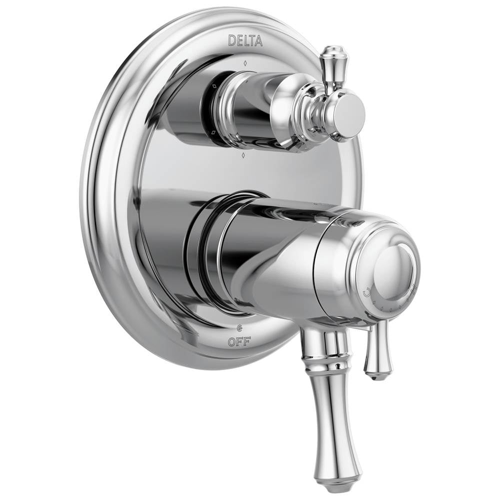 Delta Faucet - CassidyE Traditional 2-Handle TempAssure 17T Series Valve Trim with 6-Setting Integrated Diverter - Chrome