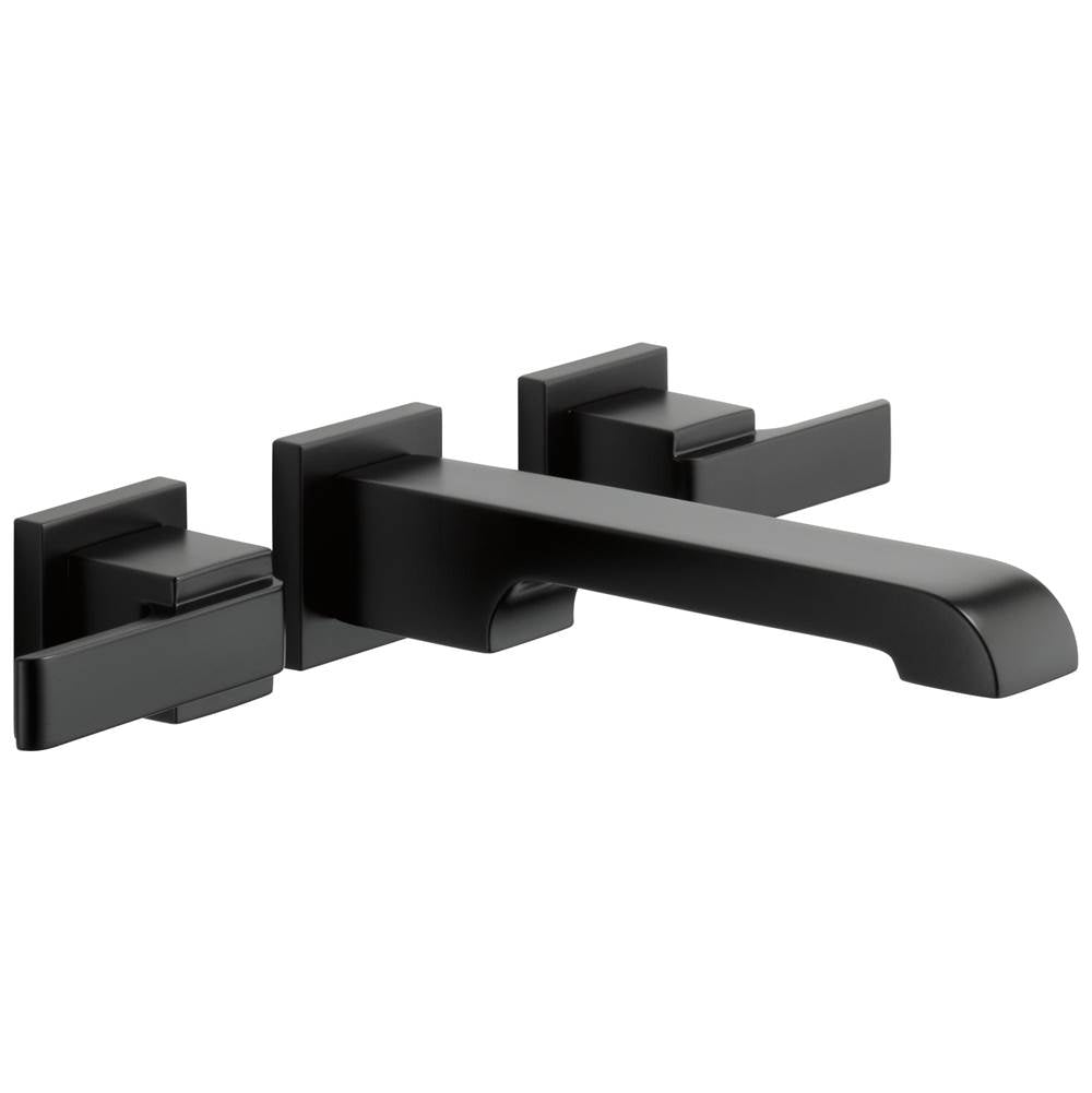 Delta Faucet - Ara Two Handle Wall Mount Bathroom Faucet Trim - Matte Black