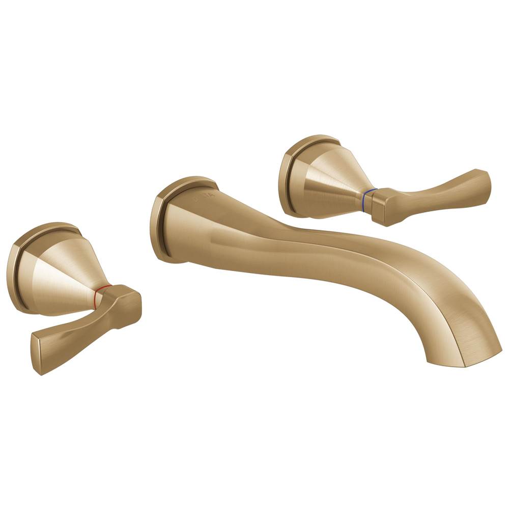 Delta Faucet - Stryke Two Handle Wall Mount Bathroom Faucet Trim Without Pop-Up Drain - Lumicoat Champagne Bronze