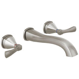 Delta Faucet - Stryke Two Handle Wall Mount Bathroom Faucet Trim Without Pop-Up Drain - Lumicoat Stainless