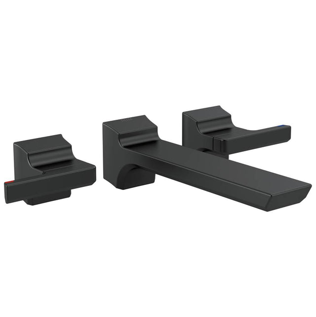 Delta Faucet - PivotalE Two-Handle Wall Mount Bathroom Faucet Trim - Matte Black