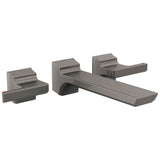 Delta Faucet - PivotalE Two Handle Wall Mount Bathroom Faucet Trim - LumicoatÂ® Black Stainless