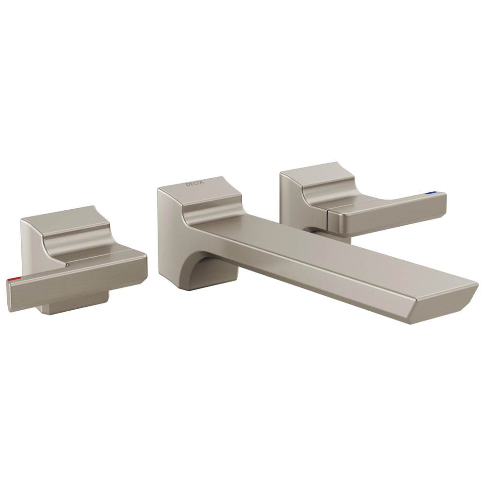 Delta Faucet - PivotalE Two Handle Wall Mount Bathroom Faucet Trim - LumicoatÂ® Stainless