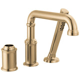 Delta Faucet - BroderickE Three Hole Roman Tub Trim with Hand Shower - Less Handle - LumicoatÂ® Champagne Bronze
