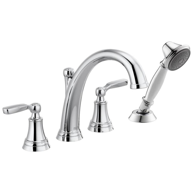 Delta Faucet - WoodhurstE Roman Tub with Handshower Trim - Chrome