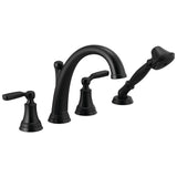 Delta Faucet - WoodhurstE Roman Tub with Hand Shower Trim - Matte Black