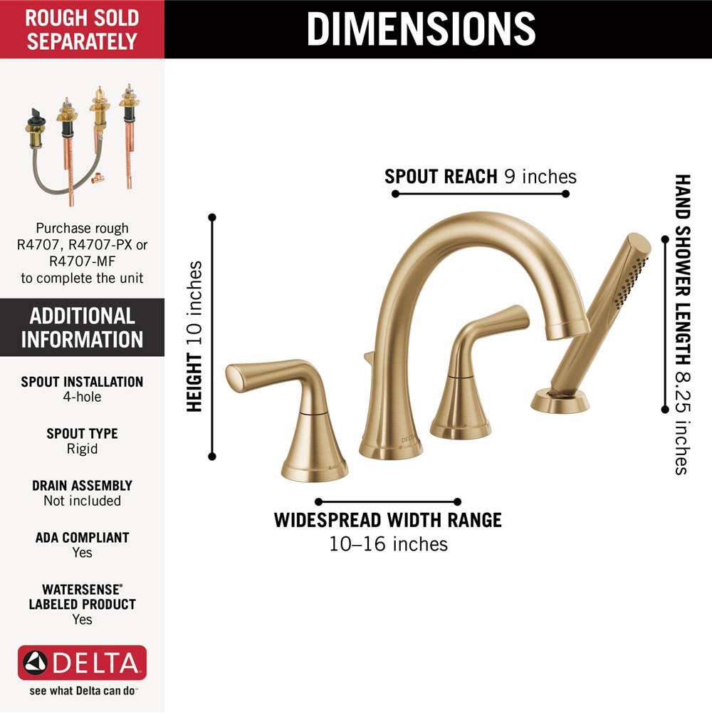 KayraE Roman Tub Trim With Hand Shower