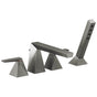 Delta Faucet - TrillianE Two-Handle Roman Tub Trim with Hand Shower - LumicoatÂ® Black Stainless