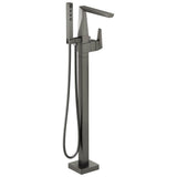 Delta Faucet - TrillianE Single Handle Floor Mount Tub Filler Trim - LumicoatÂ® Black Stainless