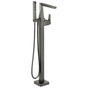 Delta Faucet - TrillianE Single Handle Floor Mount Tub Filler Trim - LumicoatÂ® Black Stainless