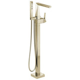 Delta Faucet - TrillianE Single Handle Floor Mount Tub Filler Trim - LumicoatÂ® Polished Nickel