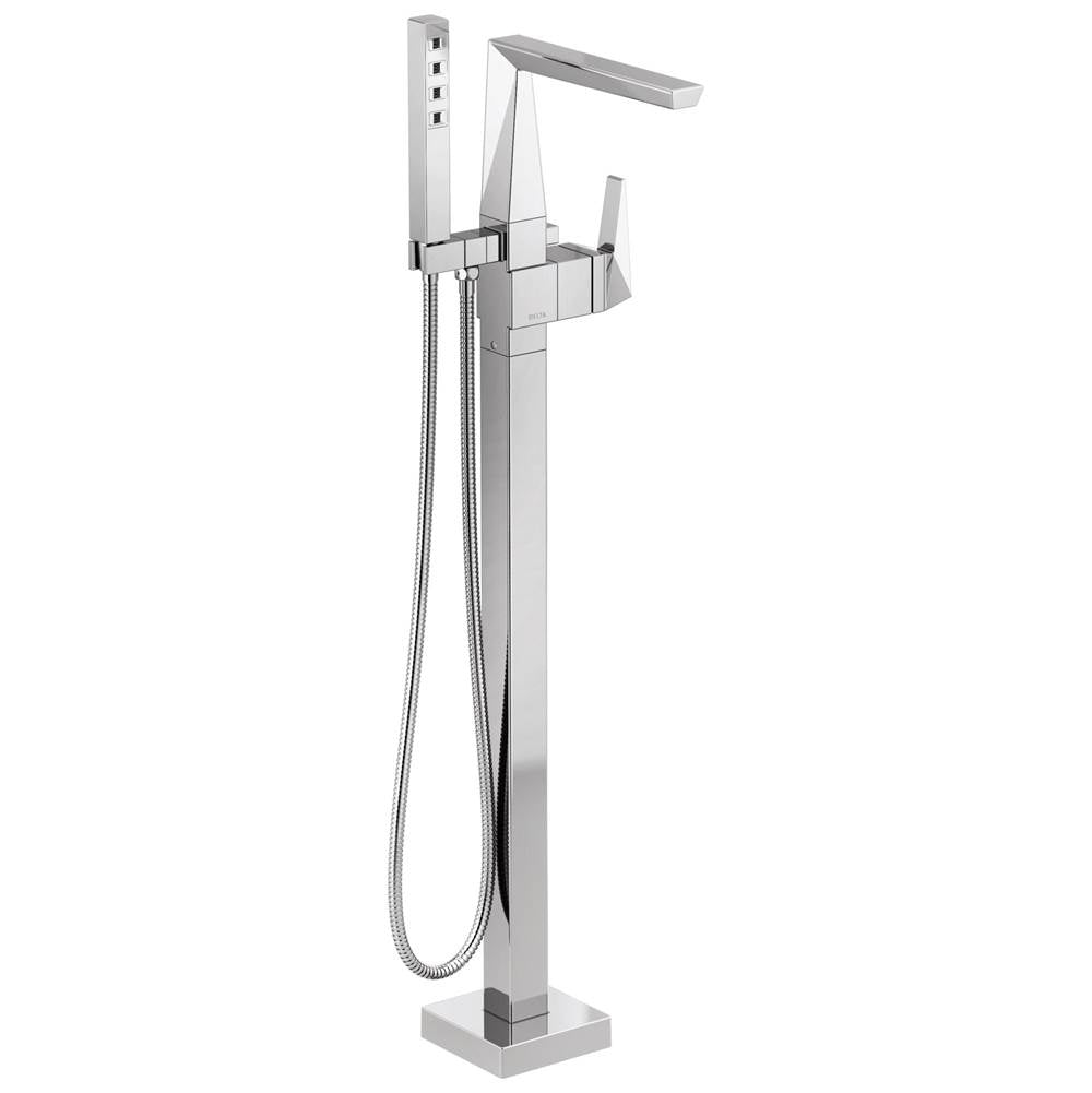 Delta Faucet - TrillianE Single Handle Floor Mount Tub Filler Trim - LumicoatÂ® Chrome