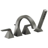 Delta Faucet - TrillianE Two-Handle Roman Tub Trim with Hand Shower - LumicoatÂ® Black Stainless