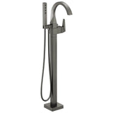 Delta Faucet - TrillianE Single Handle Floor Mount Tub Filler Trim - LumicoatÂ® Black Stainless