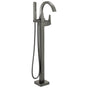 Delta Faucet - TrillianE Single Handle Floor Mount Tub Filler Trim - LumicoatÂ® Black Stainless