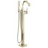 Delta Faucet - TrillianE Single Handle Floor Mount Tub Filler Trim - LumicoatÂ® Polished Nickel