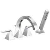 Delta Faucet - TrillianE Two-Handle Roman Tub Trim with Hand Shower - LumicoatÂ® Chrome