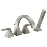 Delta Faucet - TrillianE Two-Handle Roman Tub Trim with Hand Shower - LumicoatÂ® Stainless