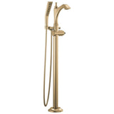 Delta Faucet - DorvalE Single Handle Floor Mount Tub Filler Trim - Less Handle - Champagne Bronze