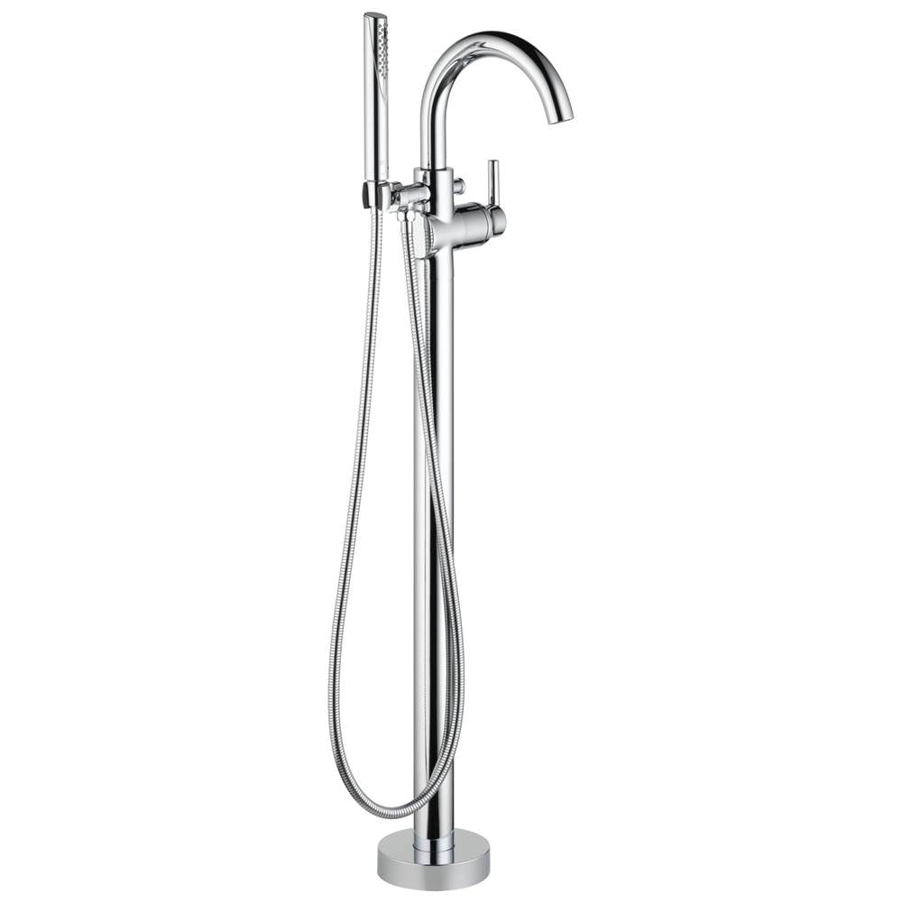 Delta Faucet - Trinsic Single Handle Floor Mount Tub Filler Trim with Hand Shower - Chrome