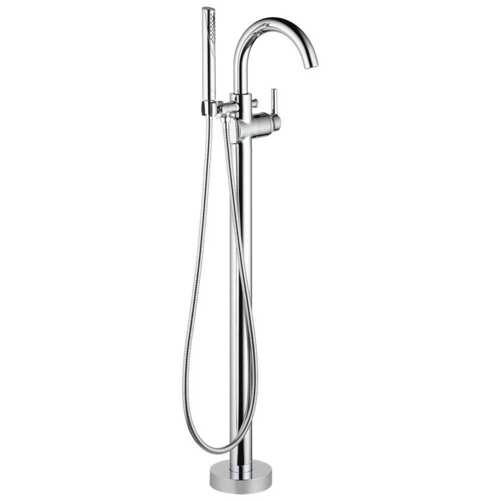 Trinsic Single Handle Floor Mount Tub Filler Trim with Hand Shower
