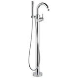 Trinsic Single Handle Floor Mount Tub Filler Trim with Hand Shower