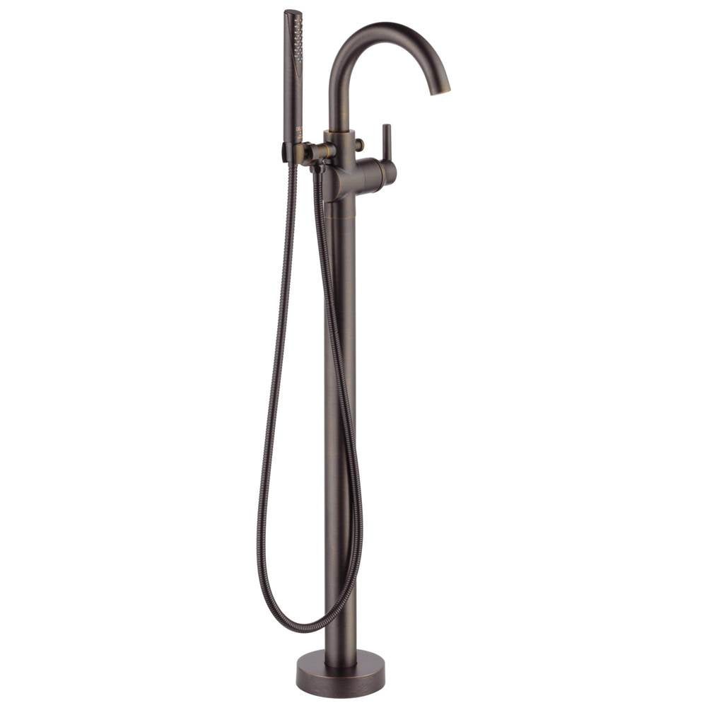 Delta Faucet - Trinsic Single Handle Floor Mount Tub Filler Trim with Hand Shower - Venetian Bronze
