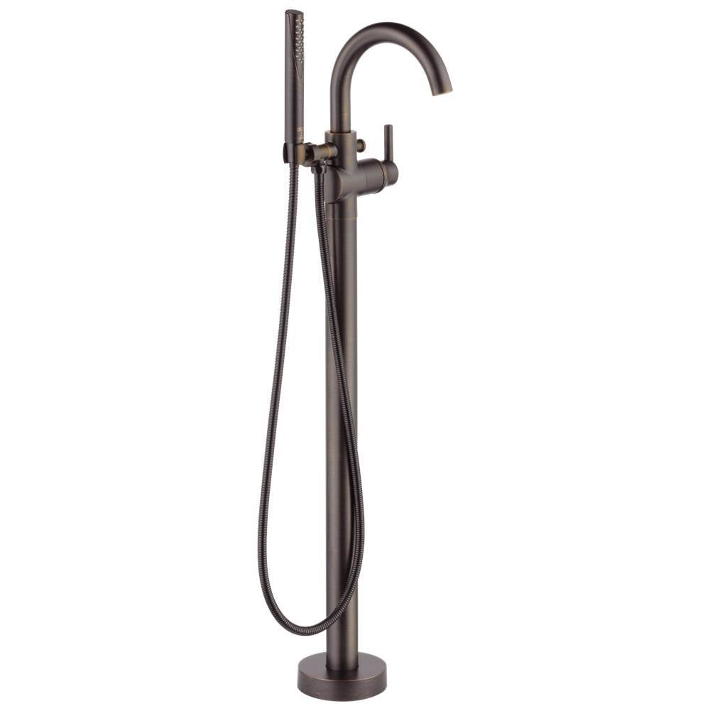 Trinsic Single Handle Floor Mount Tub Filler Trim with Hand Shower