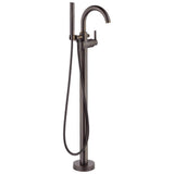 Trinsic Single Handle Floor Mount Tub Filler Trim with Hand Shower