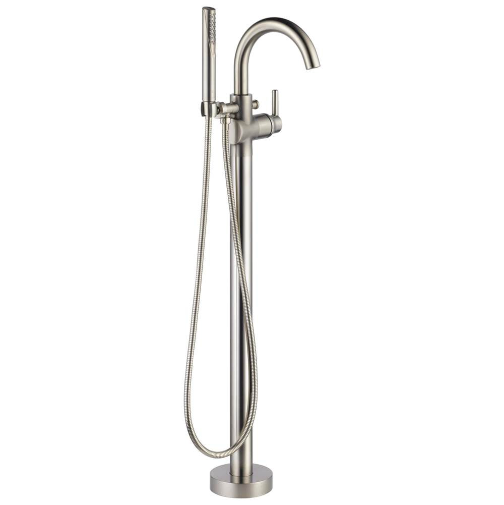 Delta Faucet - Trinsic Single Handle Floor Mount Tub Filler Trim with Hand Shower - Stainless
