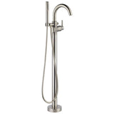 Delta Faucet - Trinsic Single Handle Floor Mount Tub Filler Trim with Hand Shower - Stainless