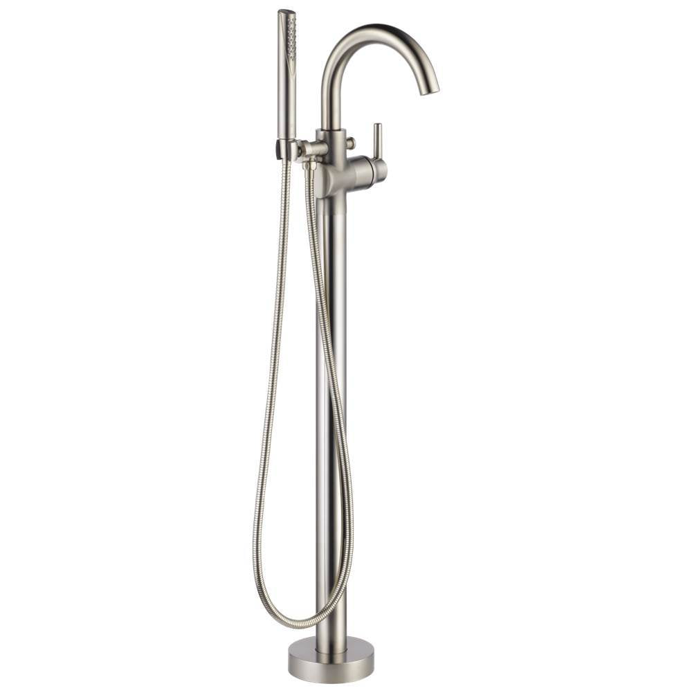 Trinsic Single Handle Floor Mount Tub Filler Trim with Hand Shower