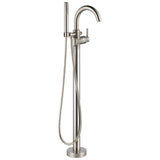 Trinsic Single Handle Floor Mount Tub Filler Trim with Hand Shower