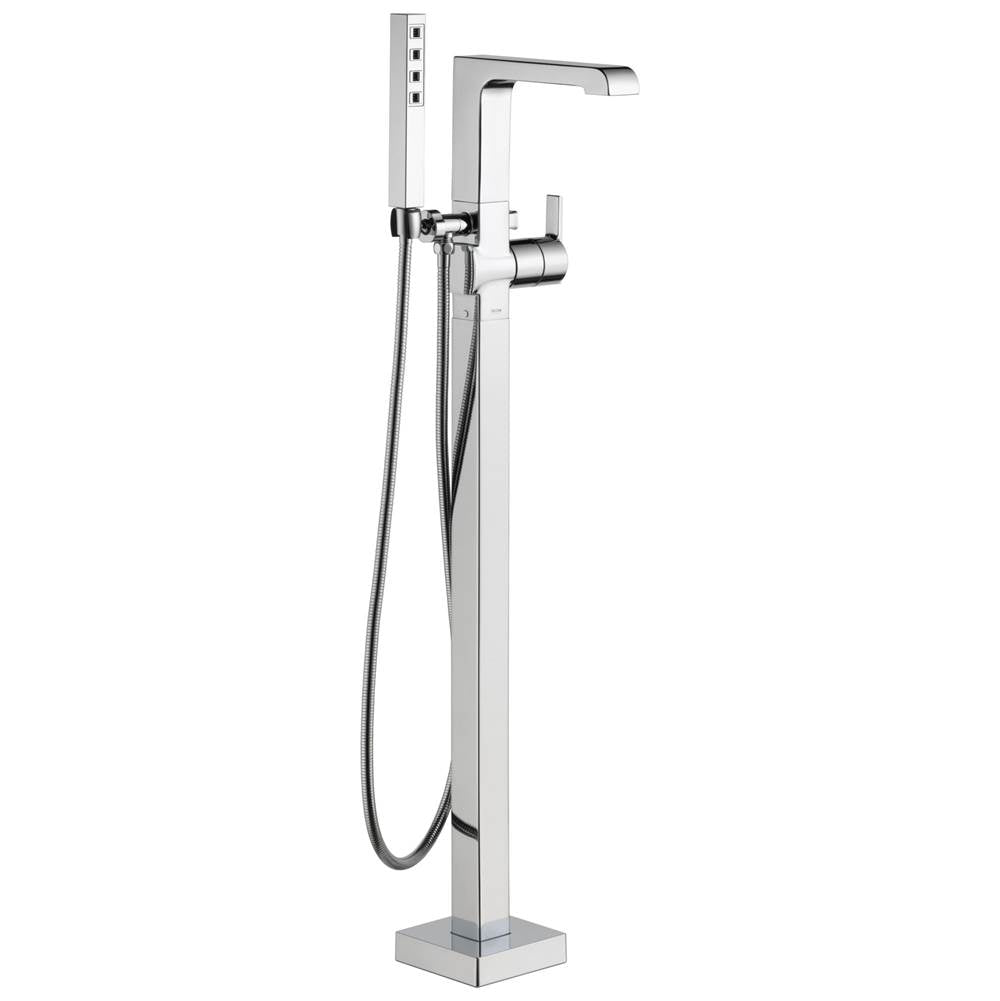 Delta Faucet - Ara Single Handle Floor Mount Tub Filler Trim with Hand Shower - Chrome