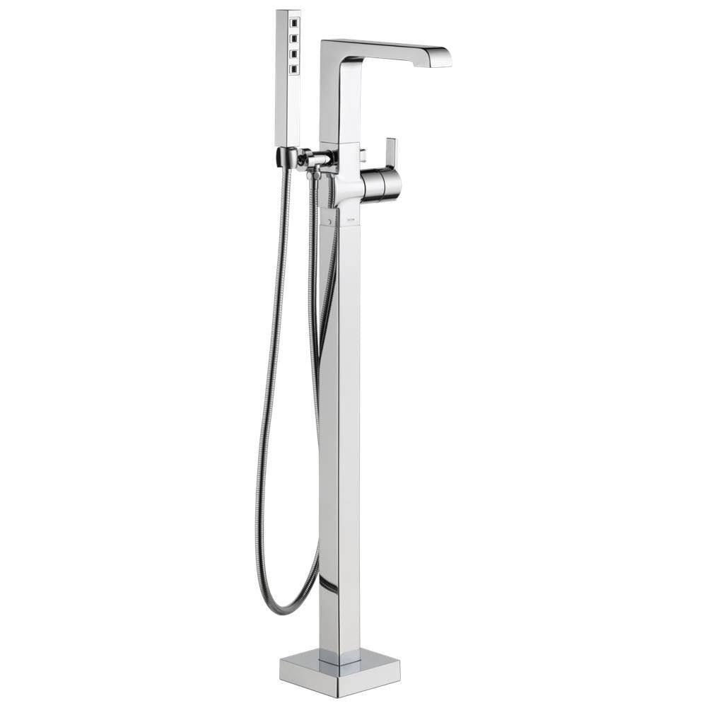 Ara Single Handle Floor Mount Tub Filler Trim with Hand Shower