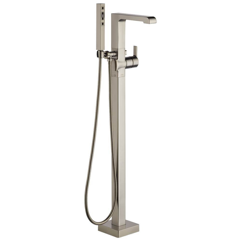 Ara Single Handle Floor Mount Tub Filler Trim with Hand Shower
