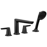 Delta Faucet - GaleonE 4-Hole Roman Tub Trim with Hand Shower - Matte Black