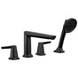 Delta Faucet - GaleonE 4-Hole Roman Tub Trim with Hand Shower - Matte Black