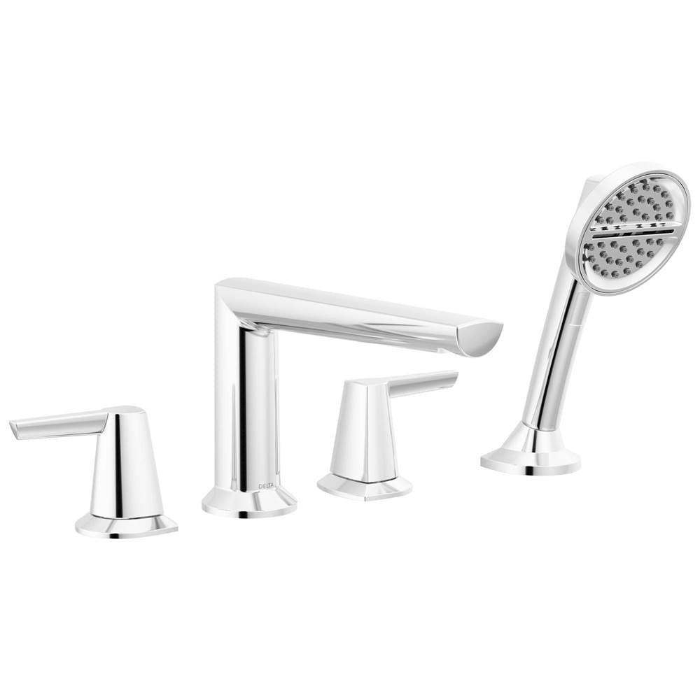 Delta Faucet - GaleonE 4-Hole Roman Tub Trim with Hand Shower - LumicoatÂ® Chrome