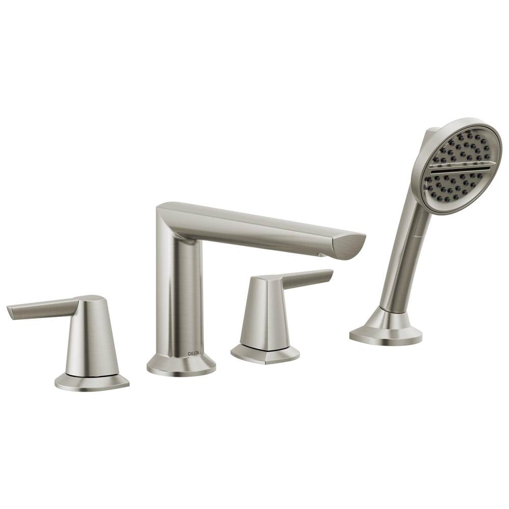 Delta Faucet - GaleonE 4-Hole Roman Tub Trim with Hand Shower - LumicoatÂ® Stainless