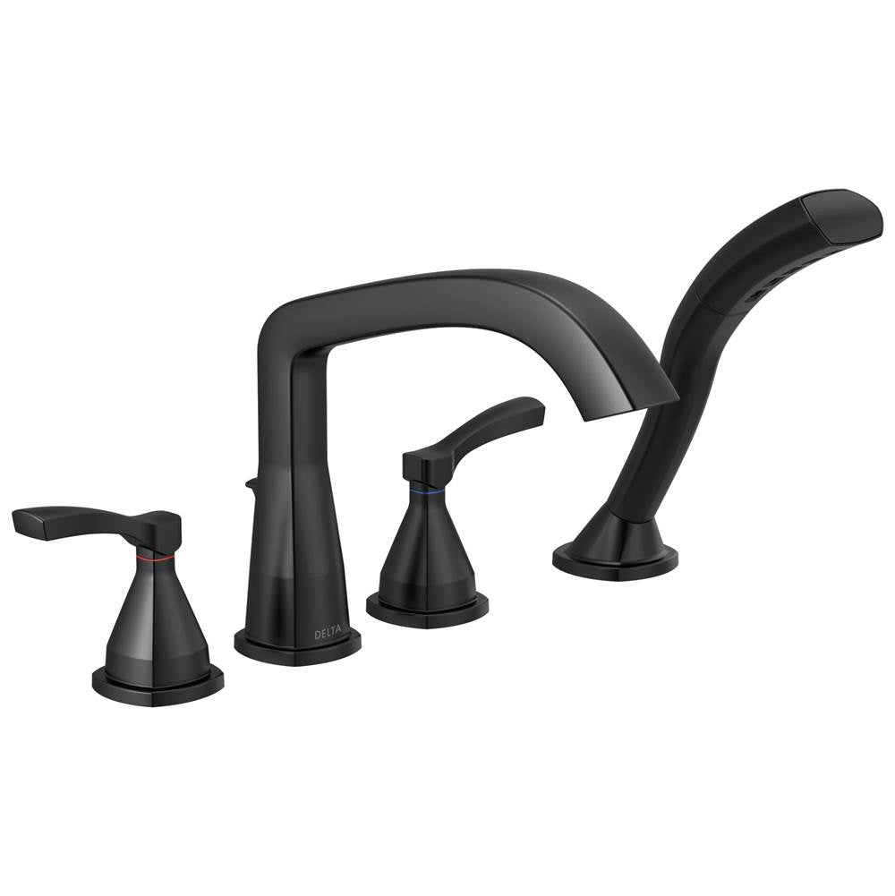 Delta Faucet - Stryke Four Hole Roman Tub Trim - Matte Black