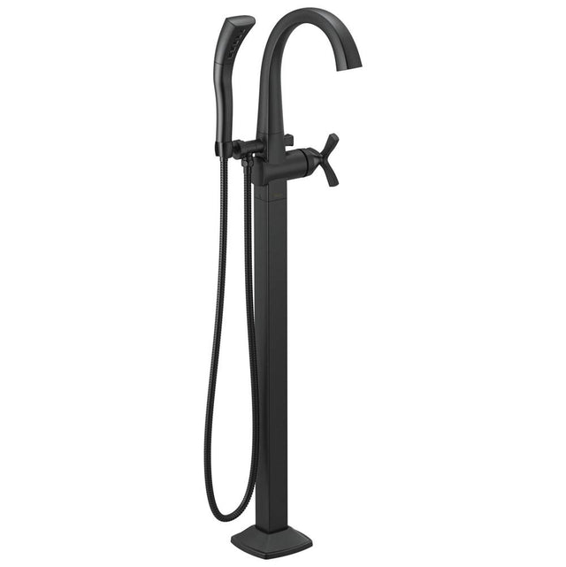 Delta Faucet - Stryke Single Handle Floor Mount Tub Filler Trim - Matte Black