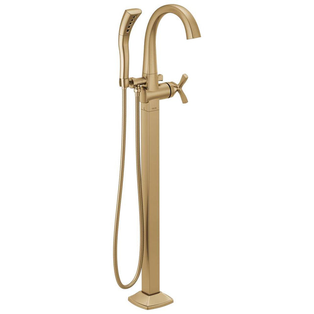 Delta Faucet - Stryke Floor Mount Tub Filler Trim - Lumicoat Champagne Bronze