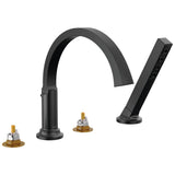 Delta Faucet - TetraE Roman Tub Trim with Hand Shower - Matte Black