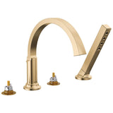 Delta Faucet - TetraE Roman Tub Trim with Hand Shower - LumicoatÂ® Champagne Bronze